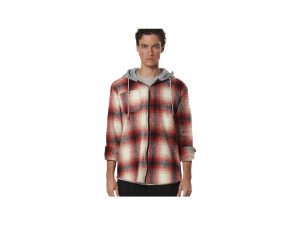 PLAID HOODED FLANNEL SHIRT.1